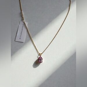 Charter Club Gold Necklace with Pink Pendant